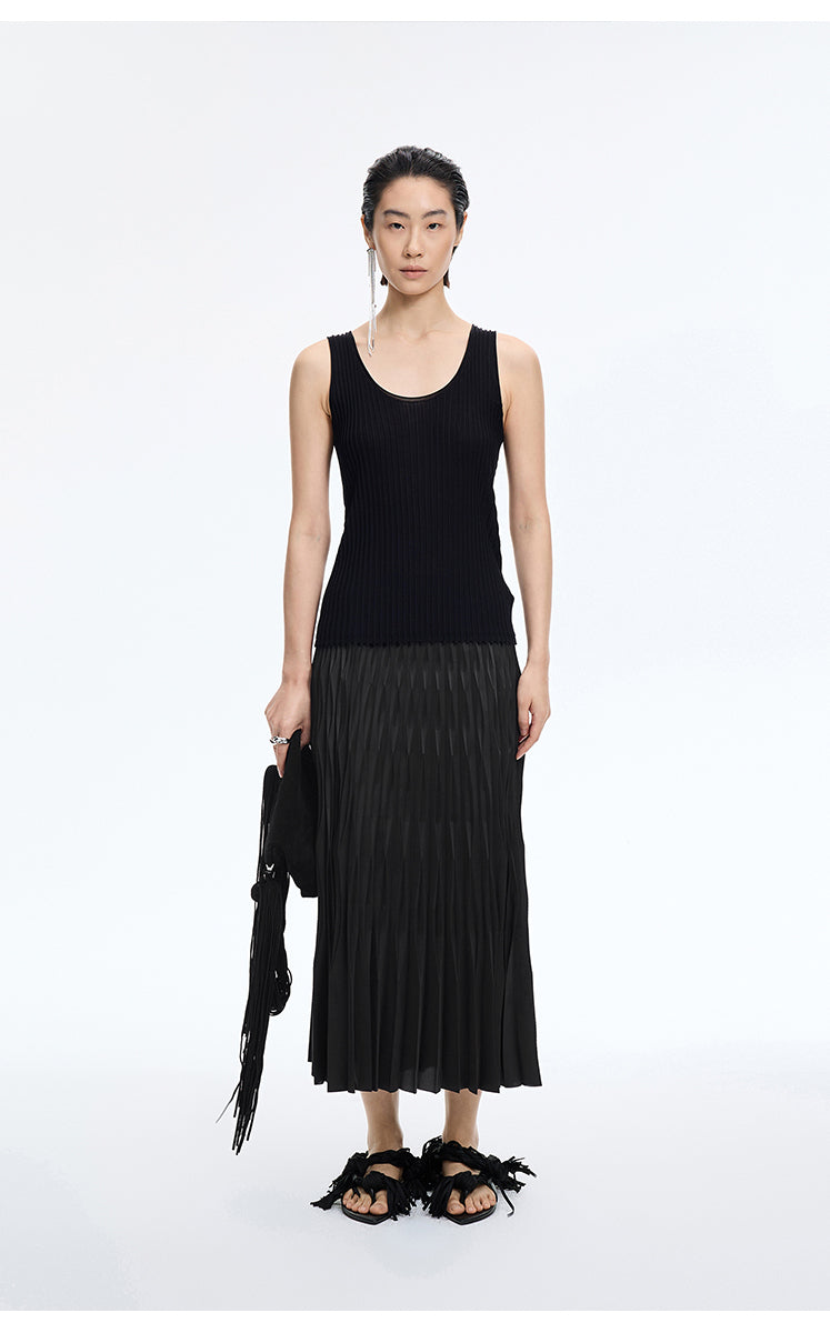 Skirt / JNBY Sculpted Pleated Maxi Skirt
