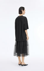 Skirt / JNBY Sheer A-Line Midi Tulle Skirt