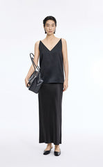 Skirt / JNBY Silk Satin Straight Maxi Skirt