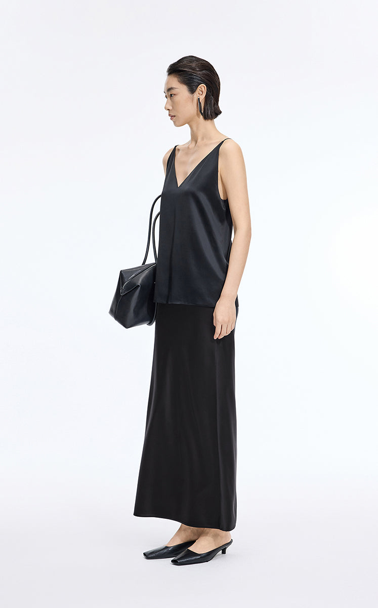 Skirt / JNBY Silk Satin Straight Maxi Skirt