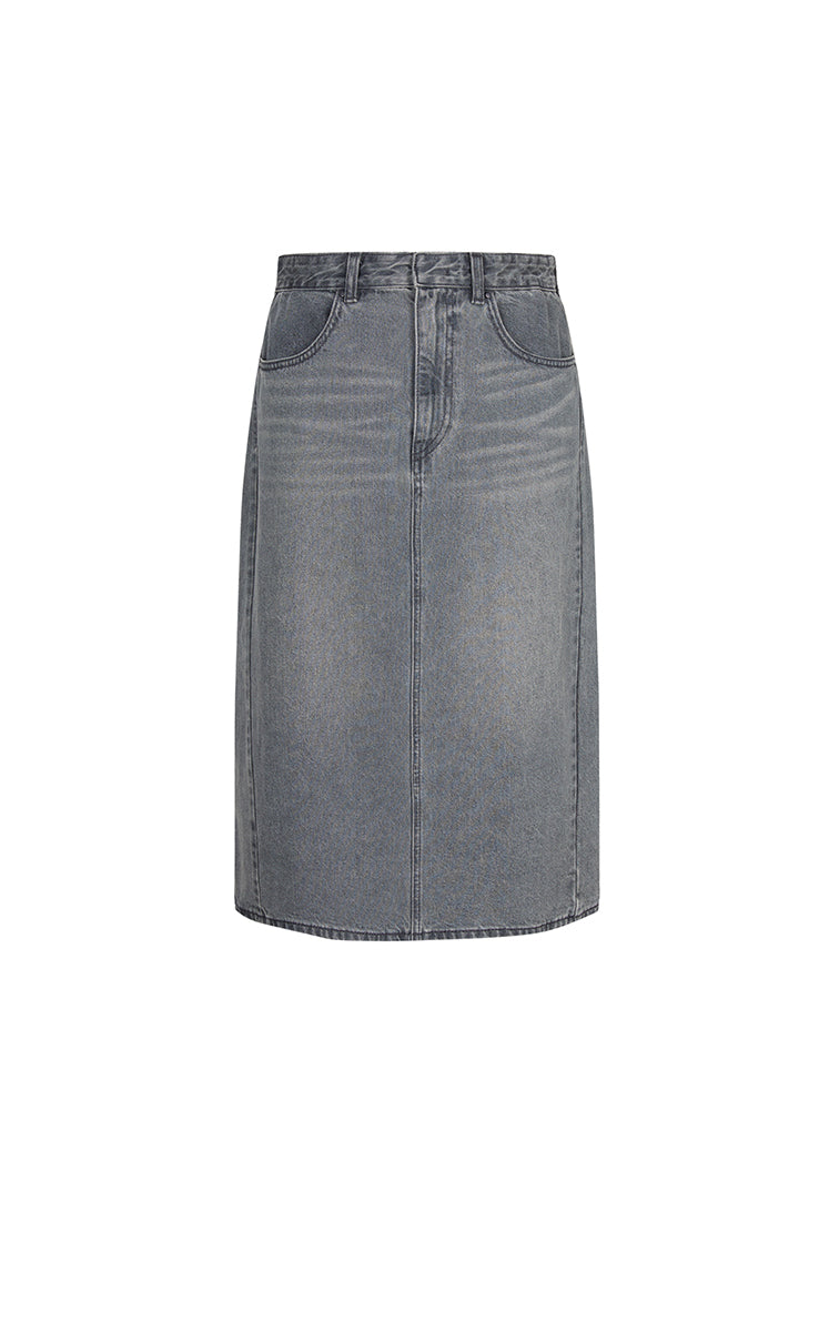 Skirt / JNBY Slight Stretch Mid-Length Denim Skirt