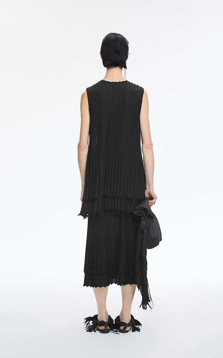 Skirt / JNBY Textured Pleated Cotton Midi Skirt