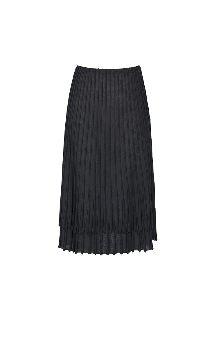Skirt / JNBY Textured Pleated Cotton Midi Skirt