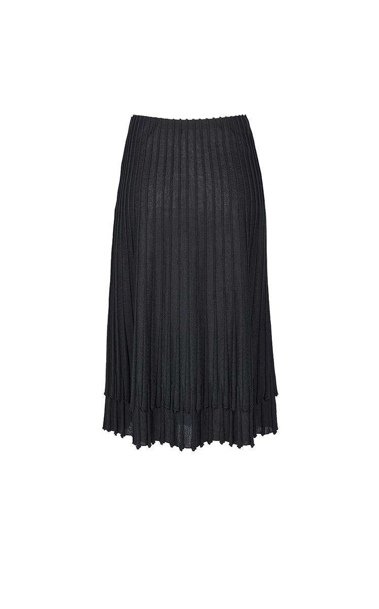 Skirt / JNBY Textured Pleated Cotton Midi Skirt