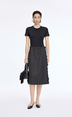 Skirt / JNBY Wool 3D Cutwork Embroidery Mid-Length Skirt