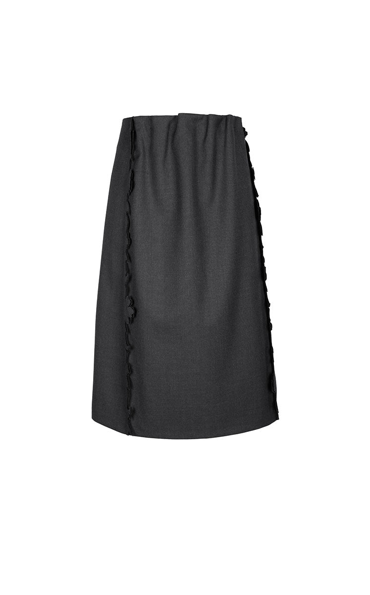 Skirt / JNBY Wool 3D Cutwork Embroidery Mid-Length Skirt