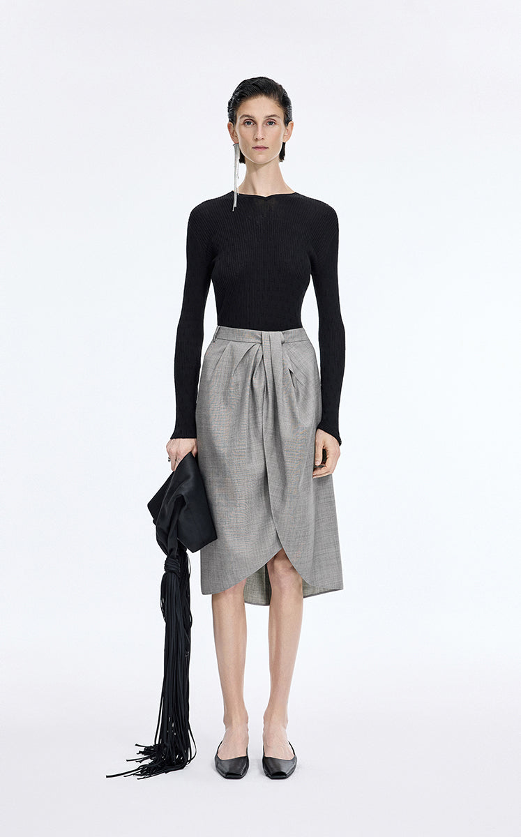 Skirt / JNBY Wool Jacquard Midi Skirt