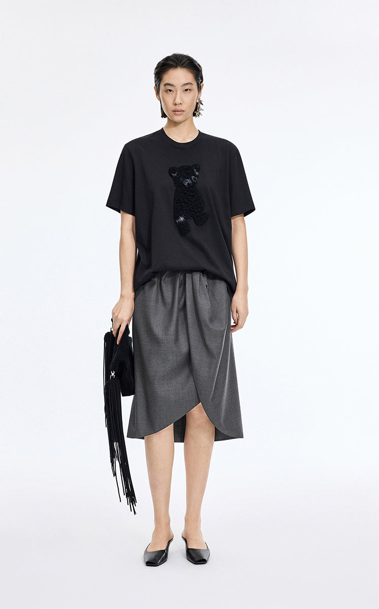 Skirt / JNBY Wool Jacquard Midi Skirt