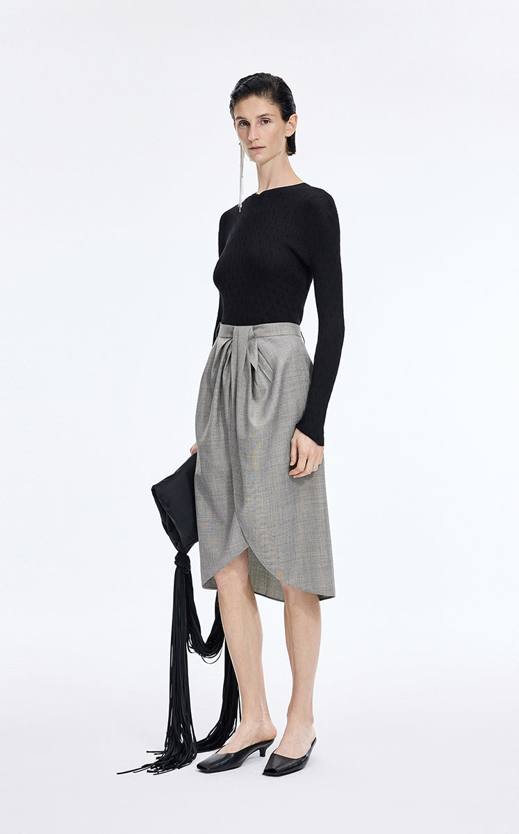 Skirt / JNBY Wool Jacquard Midi Skirt