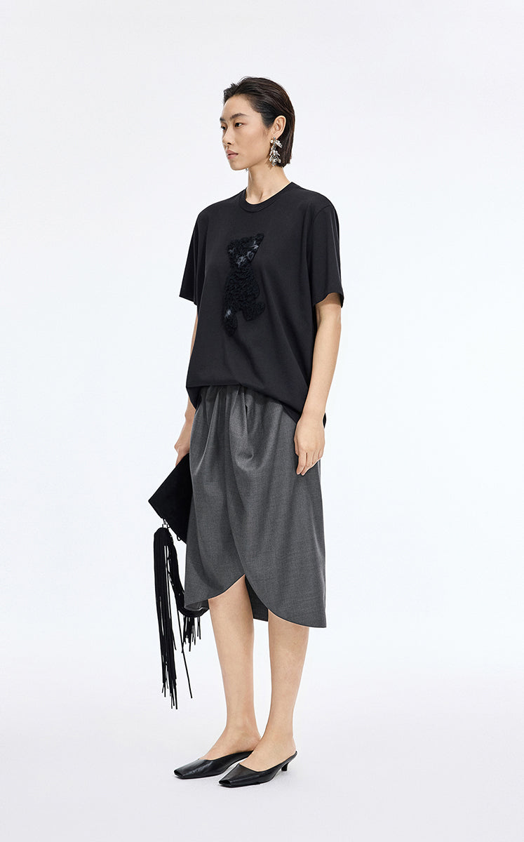 Skirt / JNBY Wool Jacquard Midi Skirt