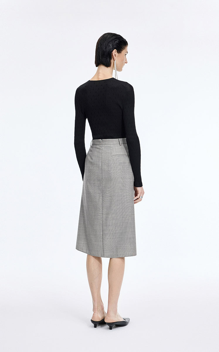 Skirt / JNBY Wool Jacquard Midi Skirt