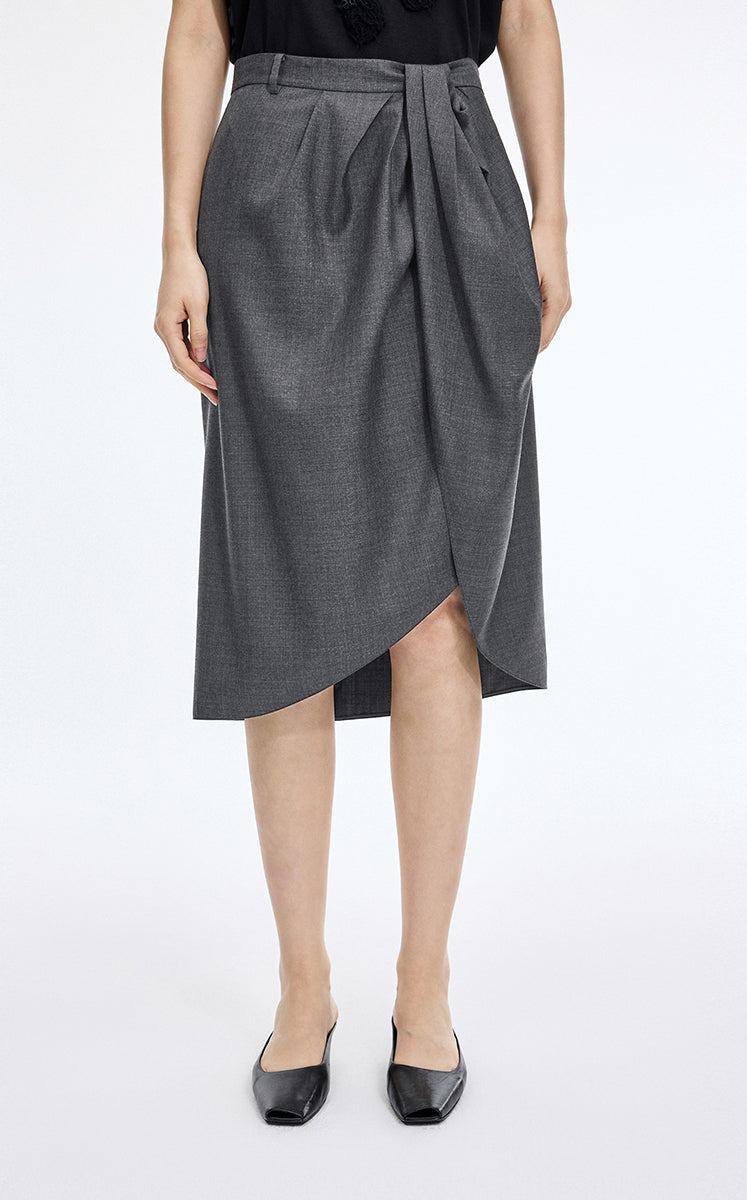 Skirt / JNBY Wool Jacquard Midi Skirt
