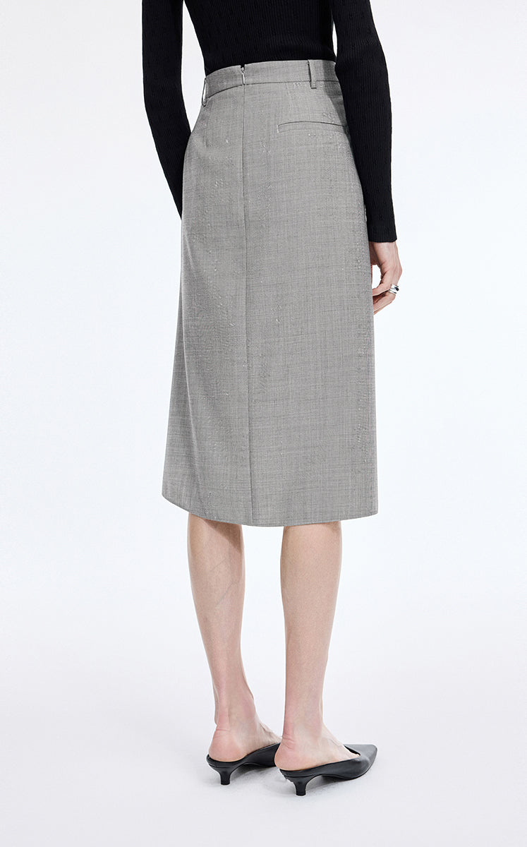Skirt / JNBY Wool Jacquard Midi Skirt