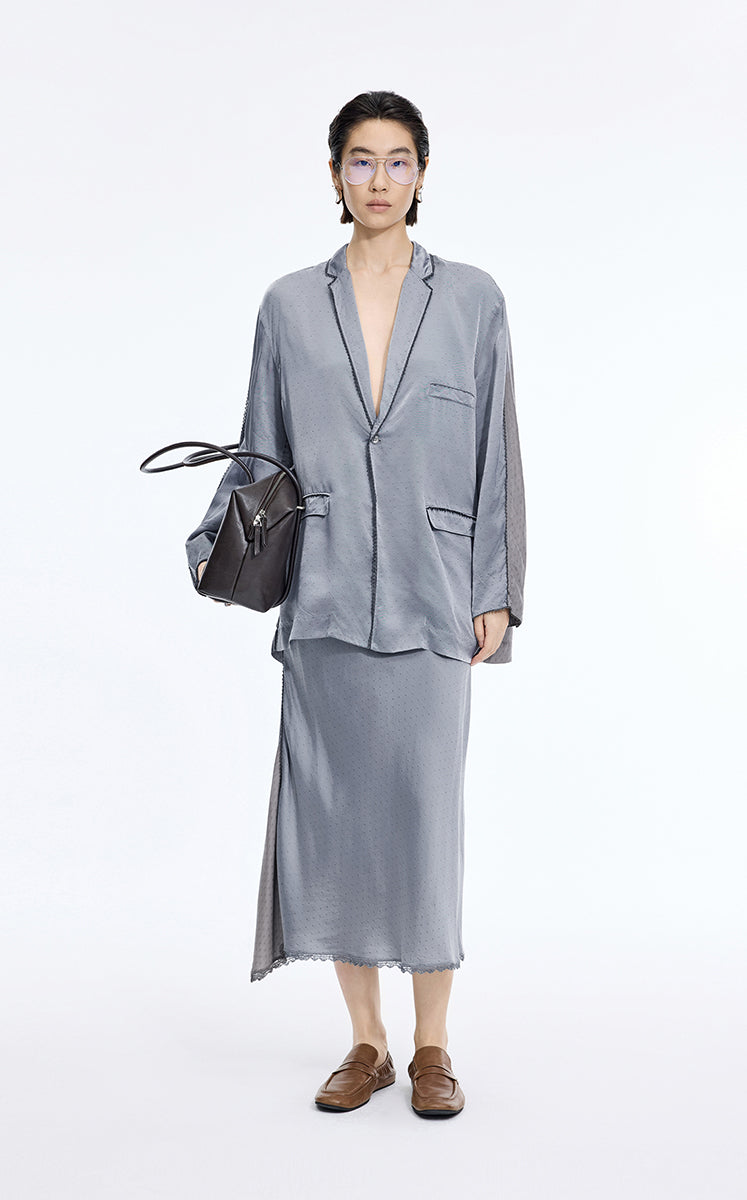 Skirt / JNBY Cupro Jacquard Midi Skirt