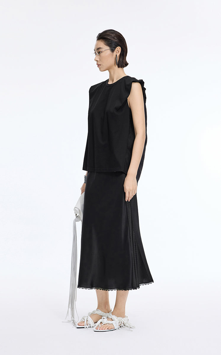Skirt / JNBY Cupro Jacquard Midi Skirt