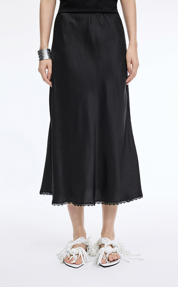 Skirt / JNBY Cupro Jacquard Midi Skirt