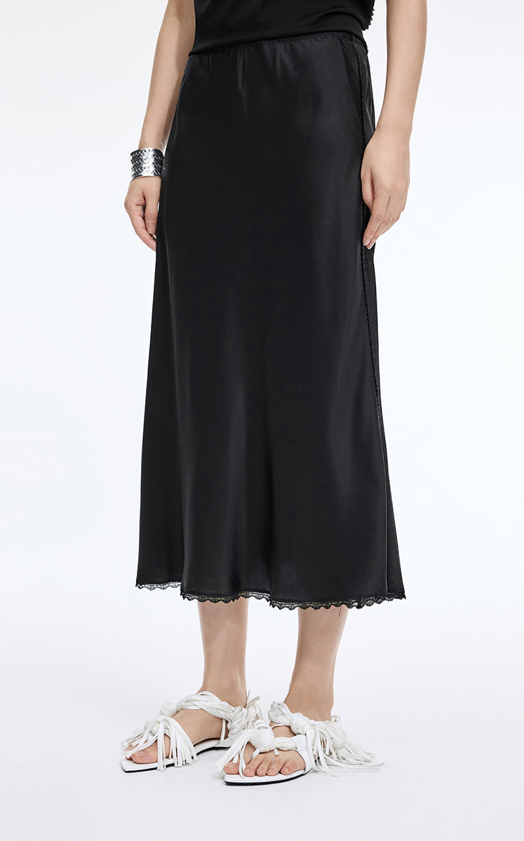 Skirt / JNBY Cupro Jacquard Midi Skirt