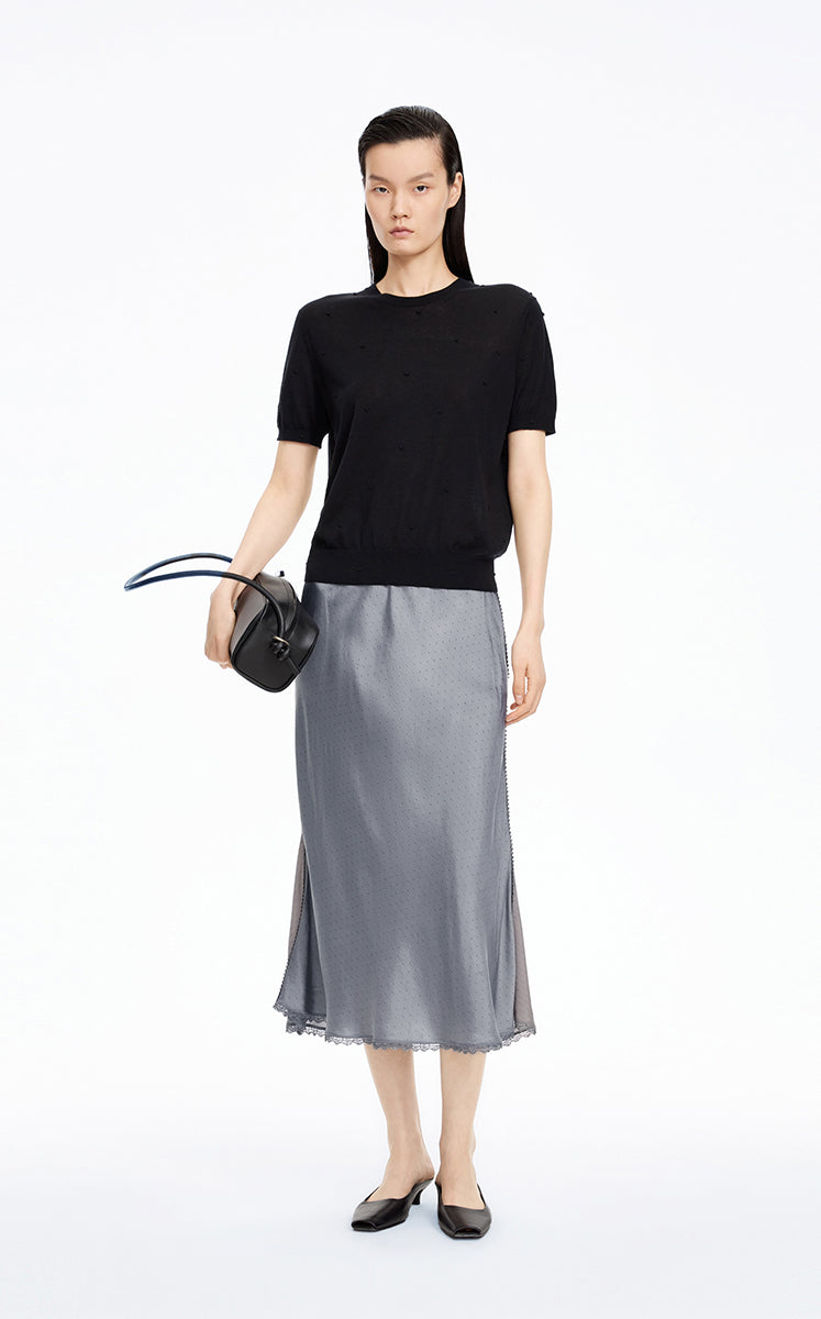 Skirt / JNBY Cupro Jacquard Midi Skirt