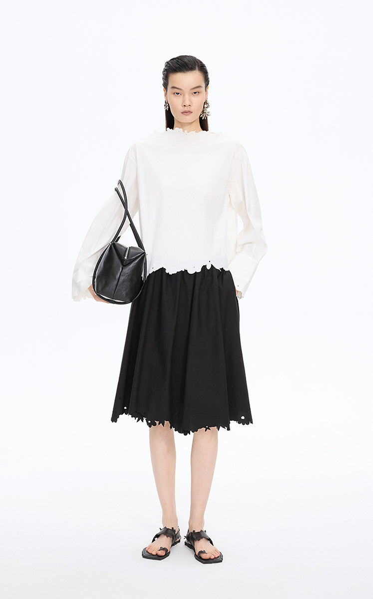Skirt / JNBY Drawstring Cotton Midi Skirt
