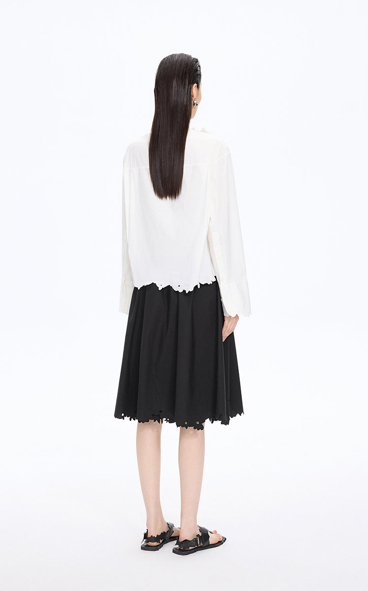 Skirt / JNBY Drawstring Cotton Midi Skirt