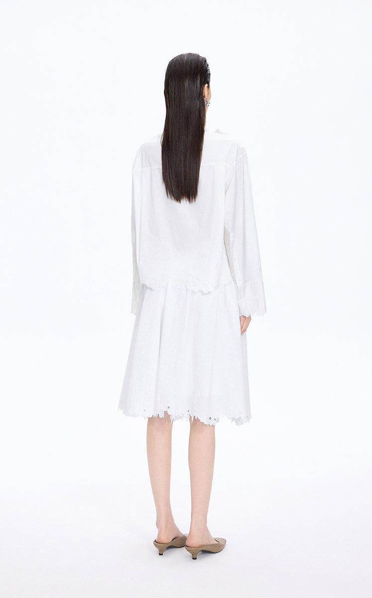 Skirt / JNBY Drawstring Cotton Midi Skirt