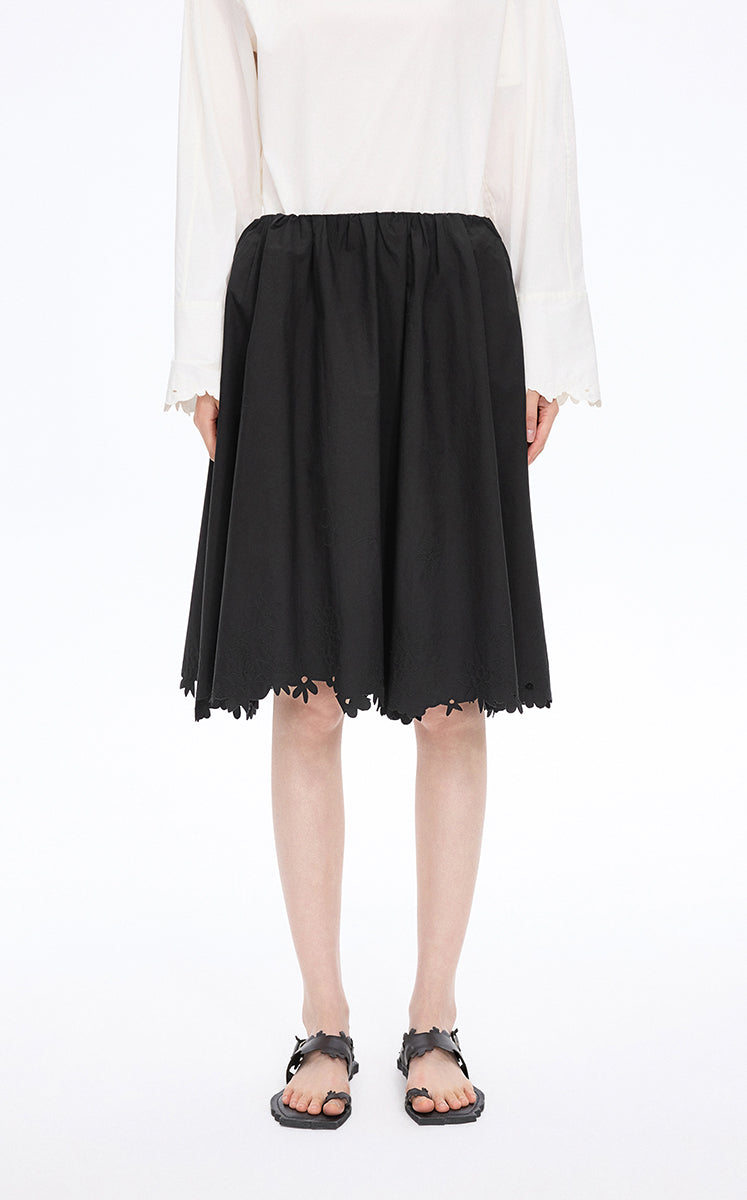 Skirt / JNBY Drawstring Cotton Midi Skirt