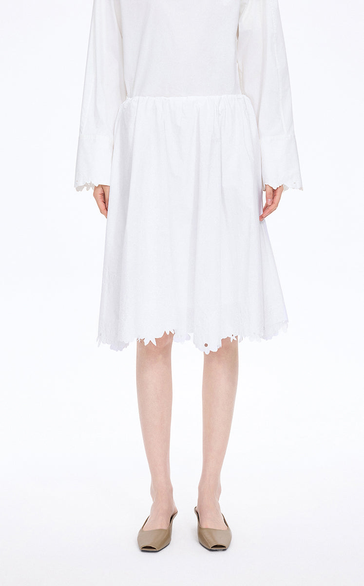 Skirt / JNBY Drawstring Cotton Midi Skirt