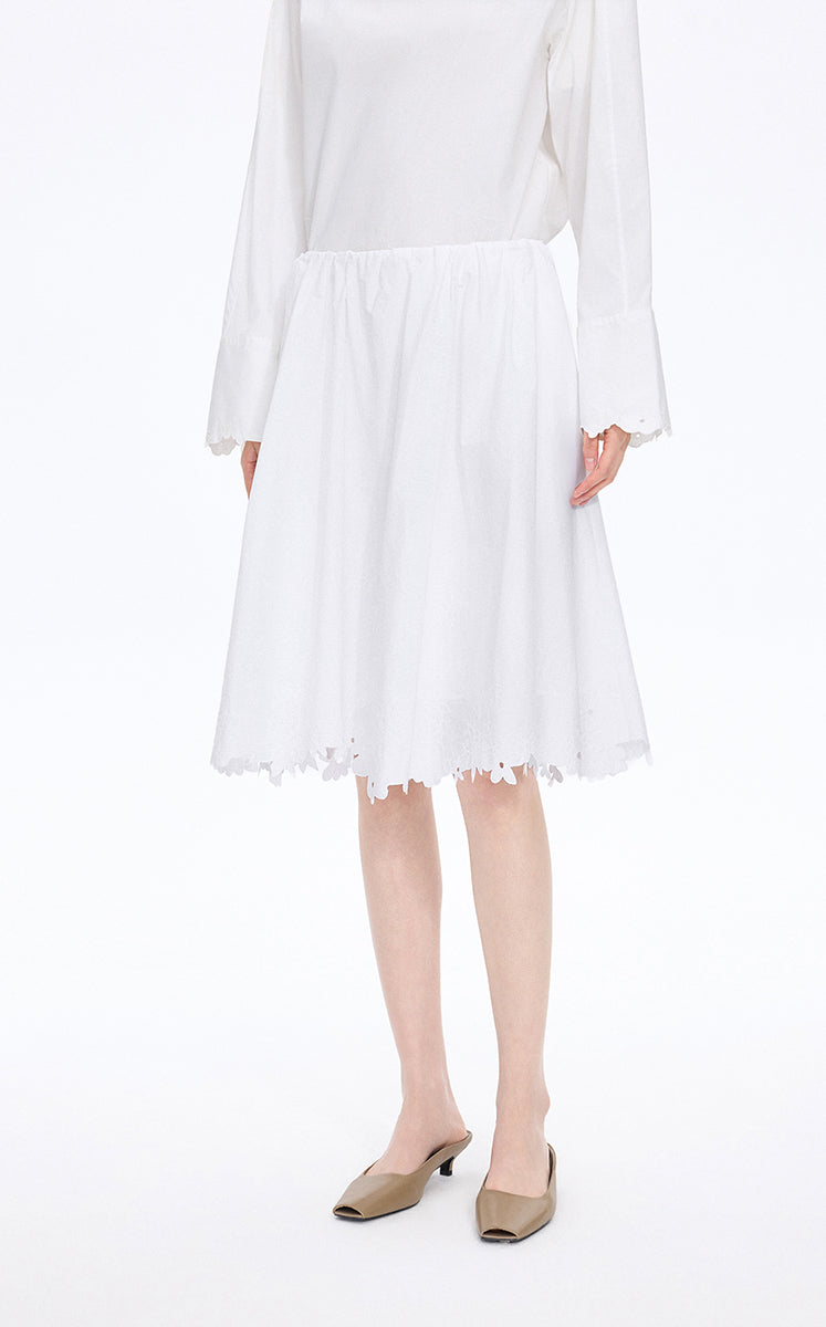 Skirt / JNBY Drawstring Cotton Midi Skirt