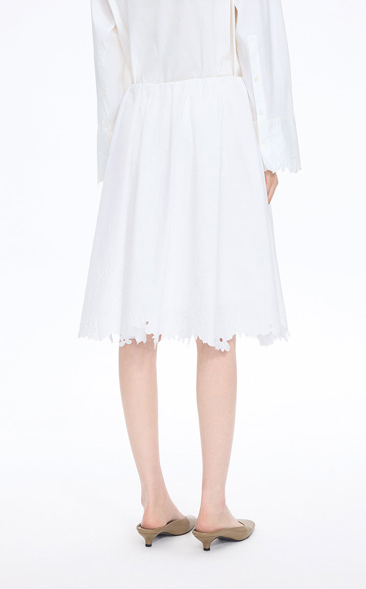 Skirt / JNBY Drawstring Cotton Midi Skirt