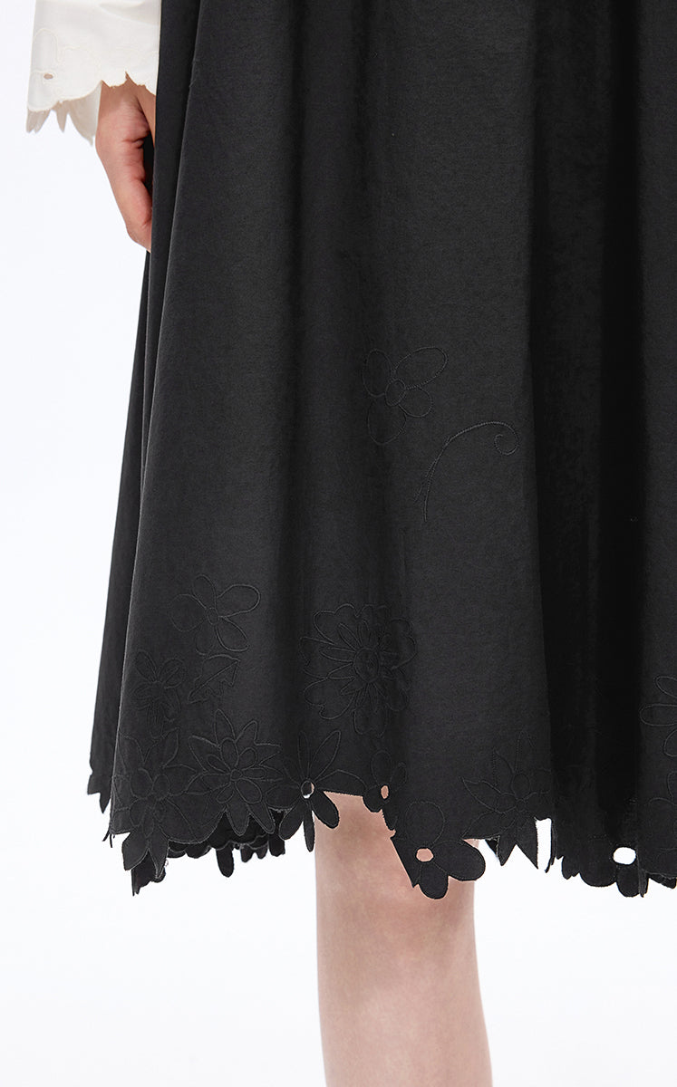 Skirt / JNBY Drawstring Cotton Midi Skirt
