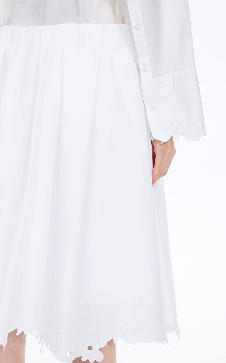 Skirt / JNBY Drawstring Cotton Midi Skirt