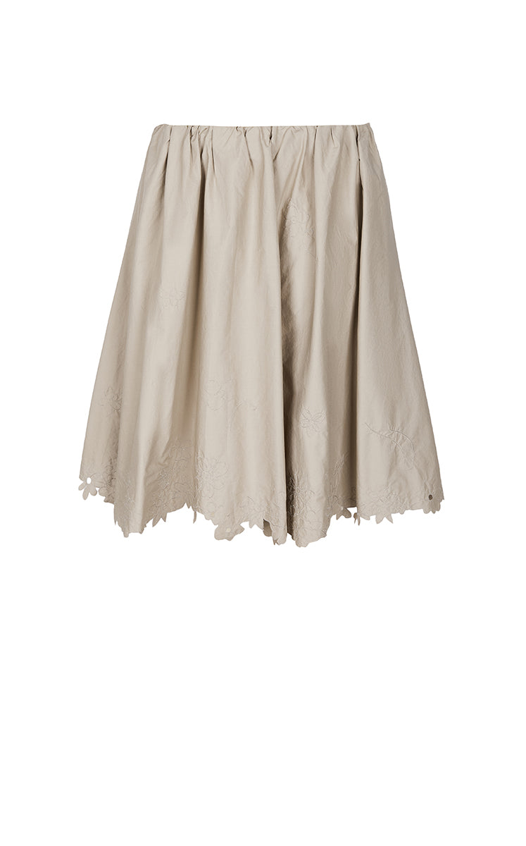 Skirt / JNBY Drawstring Cotton Midi Skirt