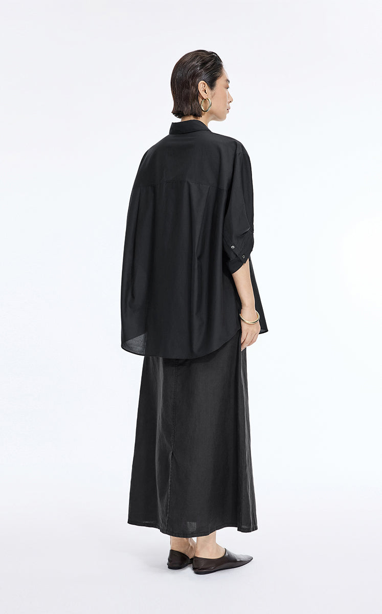 Skirt / JNBY Ramie A-Line Maxi Skirt