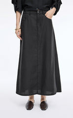 Skirt / JNBY Ramie A-Line Maxi Skirt