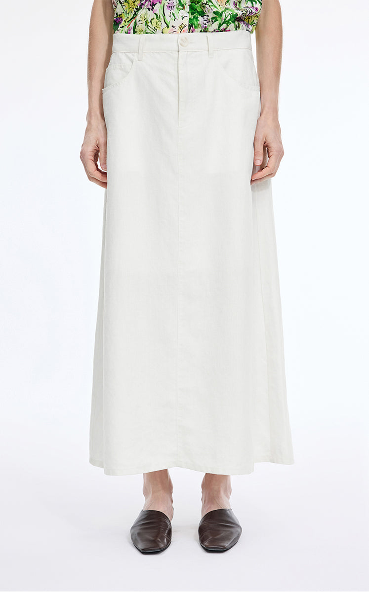 Skirt / JNBY Ramie A-Line Maxi Skirt