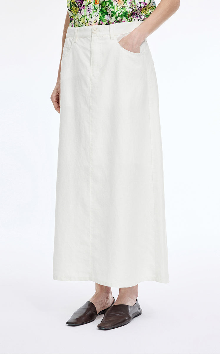 Skirt / JNBY Ramie A-Line Maxi Skirt
