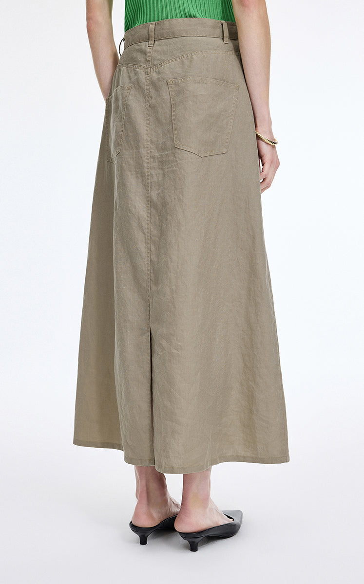 Skirt / JNBY Ramie A-Line Maxi Skirt