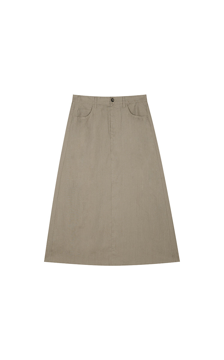 Skirt / JNBY Ramie A-Line Maxi Skirt