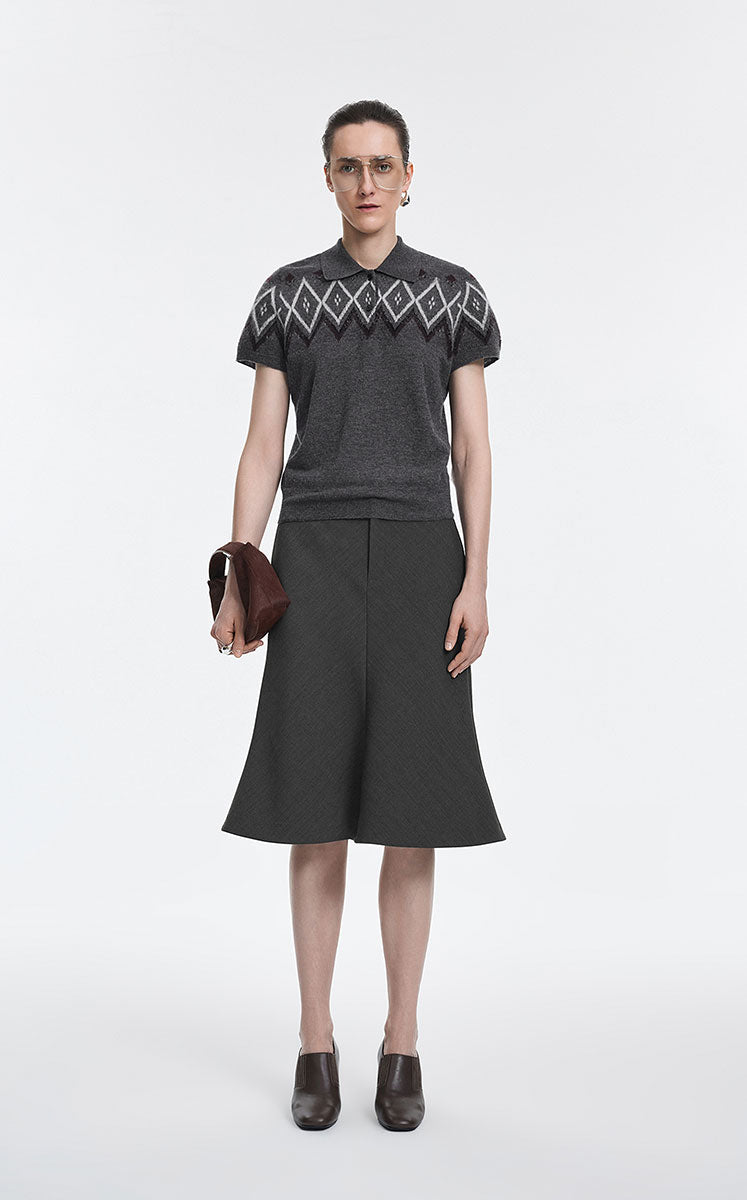 Skirt / JNBY Merino Wool Blend Midi Skirt