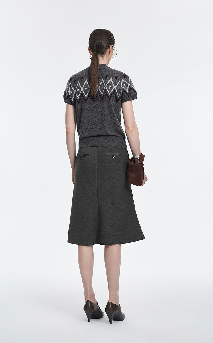 Skirt / JNBY Merino Wool Blend Midi Skirt