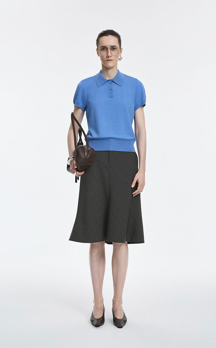 Skirt / JNBY Merino Wool Blend Midi Skirt