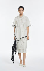 Skirt / JNBY Pearl Print Wrap Effect Waist Skirt