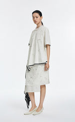 Skirt / JNBY Pearl Print Wrap Effect Waist Skirt