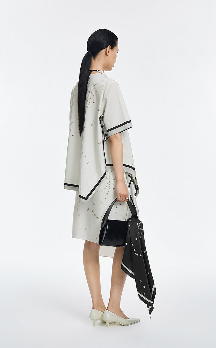 Skirt / JNBY Pearl Print Wrap Effect Waist Skirt