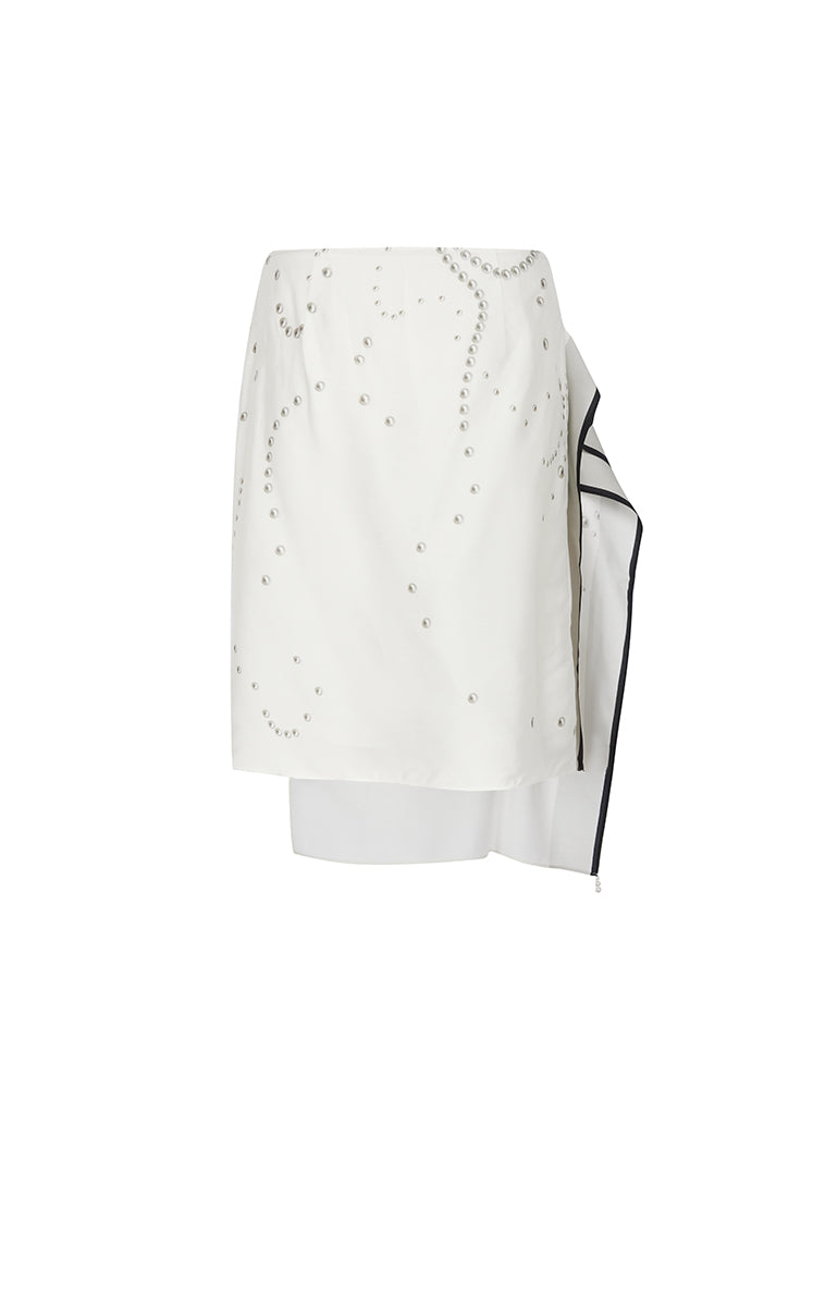 Skirt / JNBY Pearl Print Wrap Effect Waist Skirt