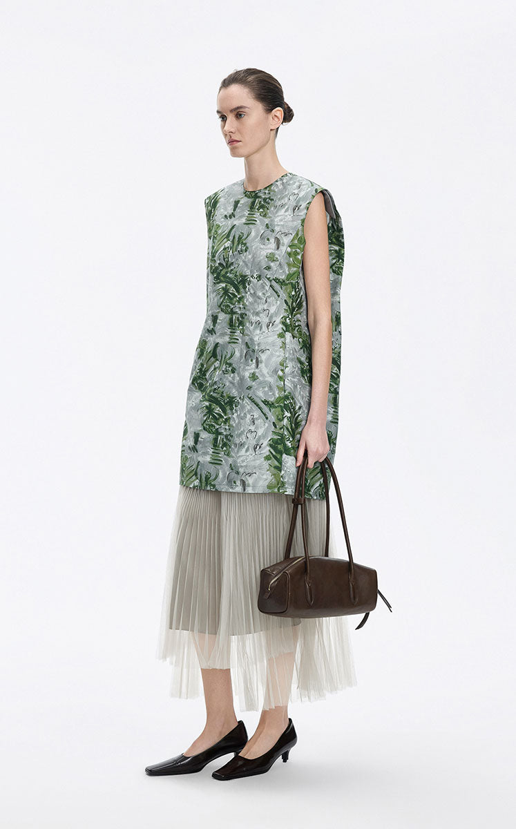 Skirt / JNBY Pleated Mesh A-Line Maxi Skirt
