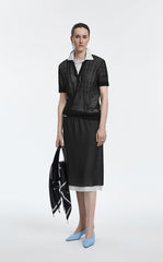 Skirt / JNBY Silk Crepe De Chine Layered  Midi Skirt