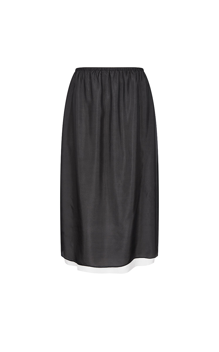 Skirt / JNBY Silk Crepe De Chine Layered  Midi Skirt