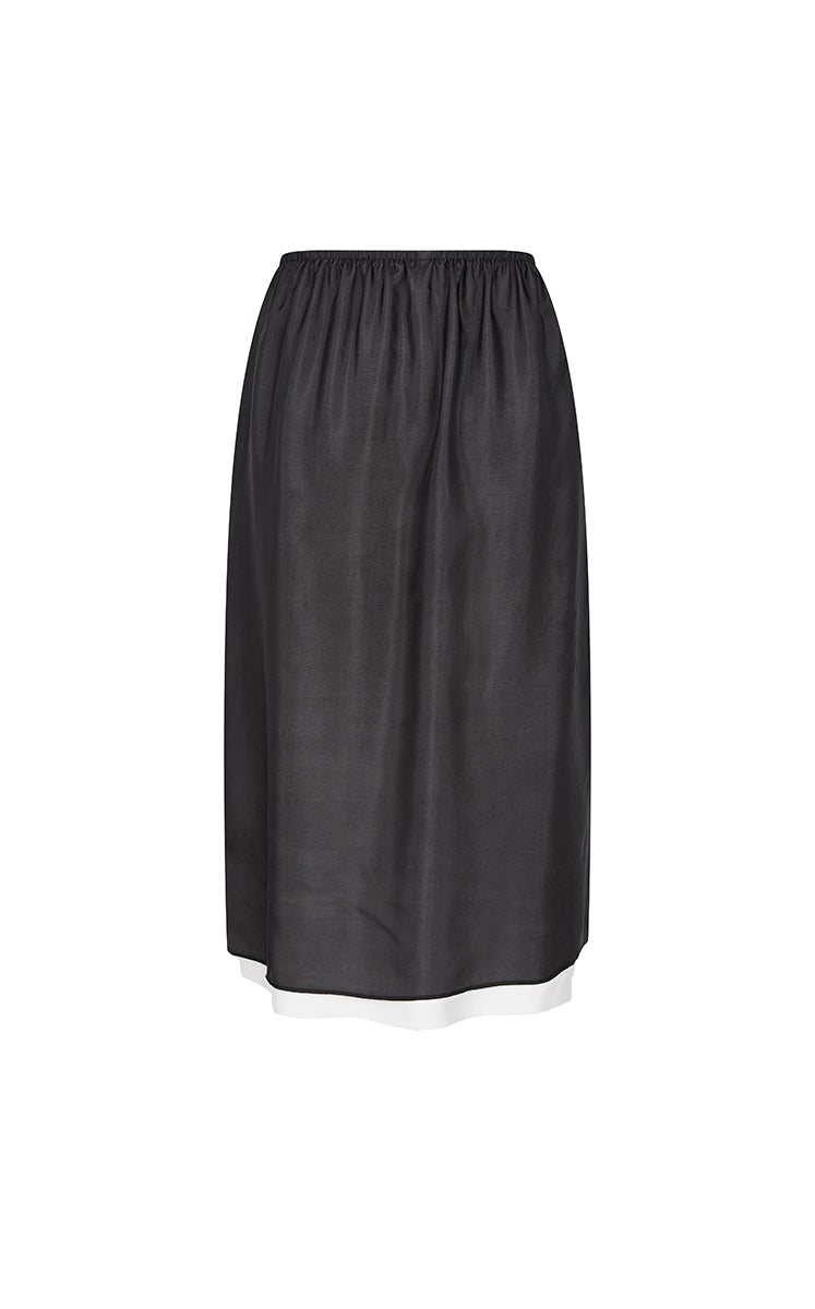 Skirt / JNBY Silk Crepe De Chine Layered  Midi Skirt