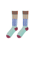 Socks / JNBY Striped Cotton Blend High-Crew Socks